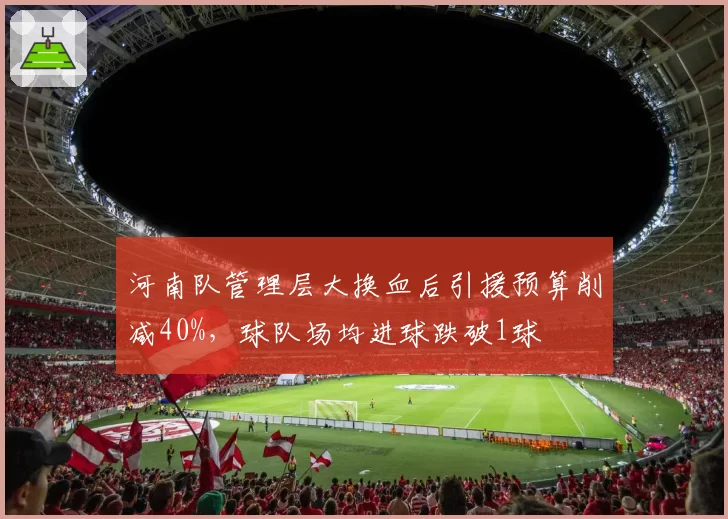 河南队管理层大换血后引援预算削减40%，球队场均进球跌破1球
